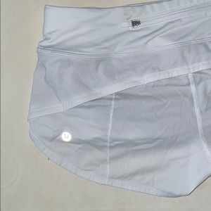 White lululemon running shorts